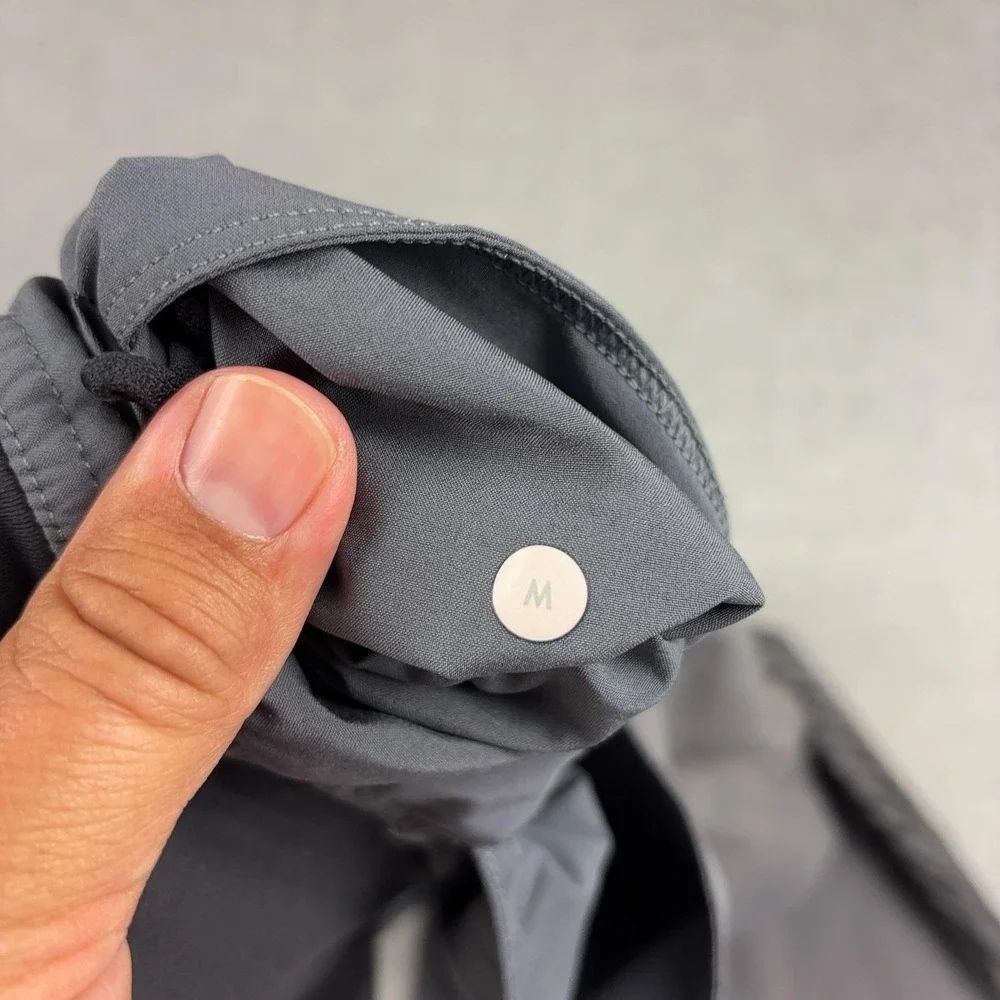 Lululemon Shorts Mens Medium Gray Striped Running Athletic 9 Inseam Drawstring